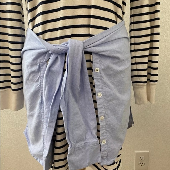 Veronica Beard Laszlo Long Sleeve Striped Crew Neck Tie Waist Size S - Picture 2 of 10